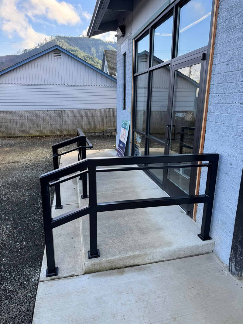 Small business handrail custom project. Dual purpose for safety guard rails.