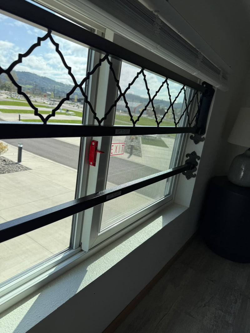 Custom metal artwork on window