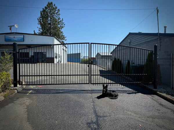 Custom Metal Gate with dog in front
