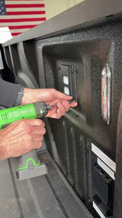 Quick release tool mount being easily installed on Ford Truck